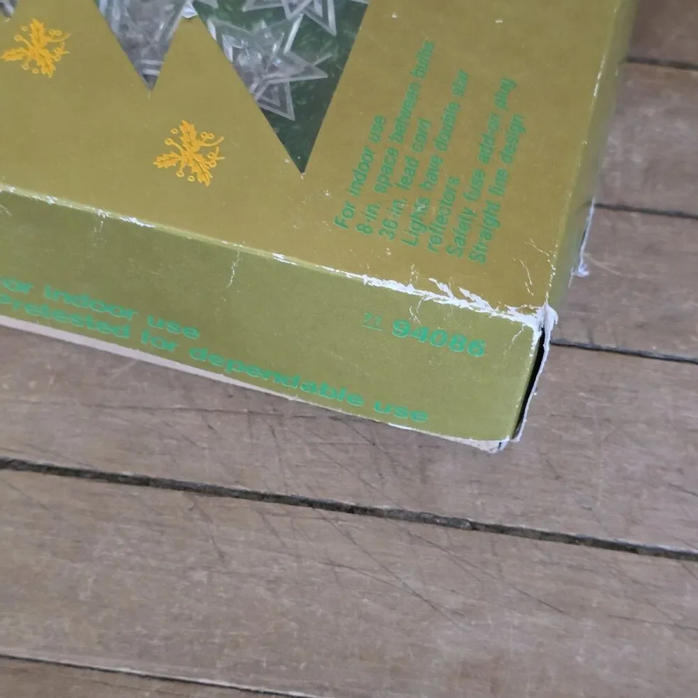 Vintage Sears Christmas Tree Light Set 30 Double Star Reflectors 36